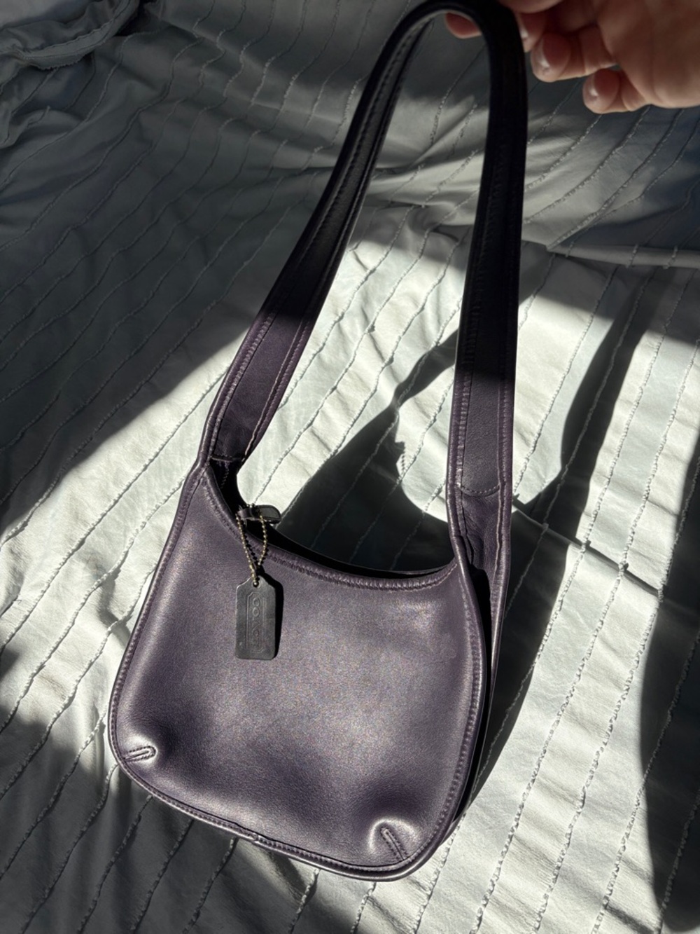 Vintage Coach Ink Purple Ergo Small Shoulder Bag Leather 9020